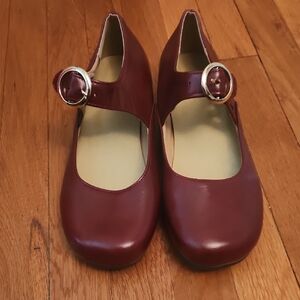 Elegant Burgundy Mary Jane Shoes